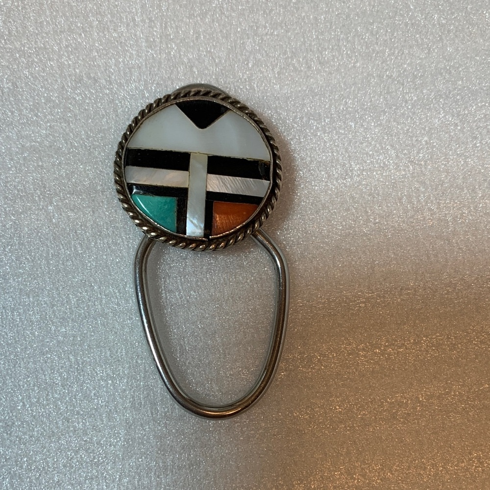 Vintage Zuni Inlay Keychain
